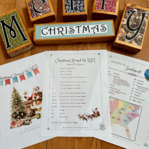 Christmas Around the USA Unit Study, Table of Contents, Map of Southwest region