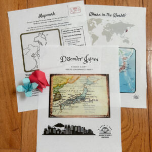 Discover Japan Unit Study, Mapwork and cover page, Books on Japan